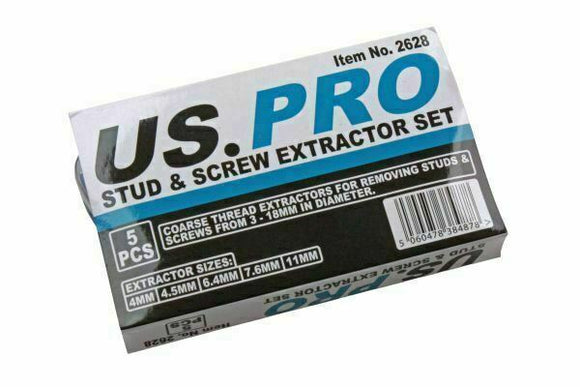 US PRO Tools Stud & Screw Extractor Remover 5pcs