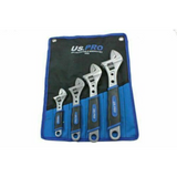 US PRO 4pc Adjustable Wrench Set
