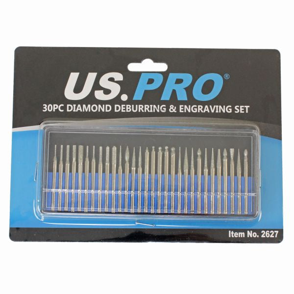 US PRO 30pc Diamond Deburring & Engraving Set