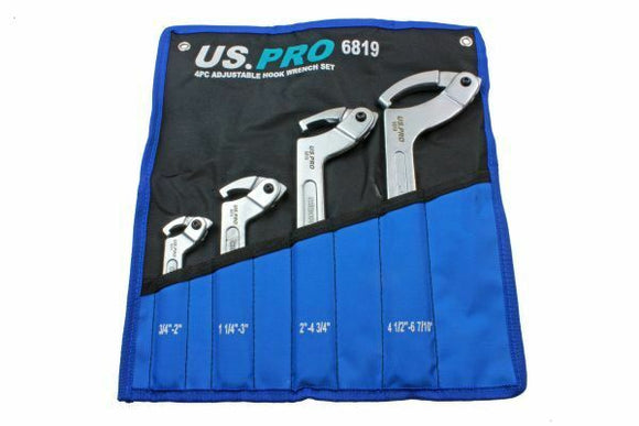 US PRO Tools Hook Wrench Set for Retaining Rings