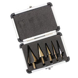 US PRO 5pc 4-35mm HSS-G+ Step Drill Set in Case