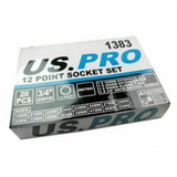 US PRO 20pc 3/4" DR 12pt Metric Socket Set (19-50mm)