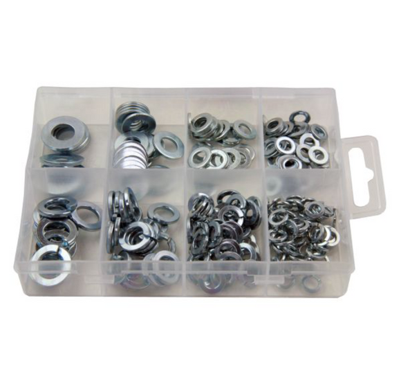 Resolut 210pcs Assorted Spring & Flat Steel Washers